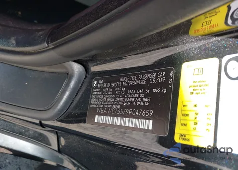 2009 BMW 335I z USA, uszkodzony, nr VIN WBAWB73579P047659